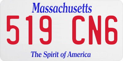 MA license plate 519CN6