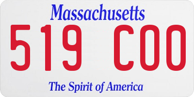 MA license plate 519CO0