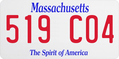 MA license plate 519CO4