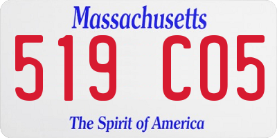 MA license plate 519CO5