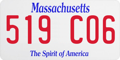MA license plate 519CO6