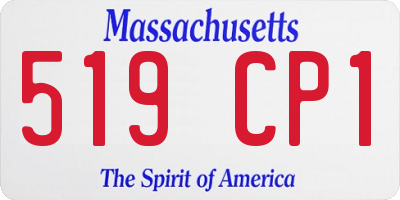 MA license plate 519CP1