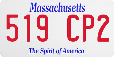 MA license plate 519CP2