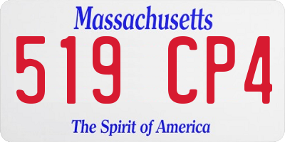MA license plate 519CP4