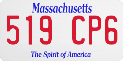 MA license plate 519CP6