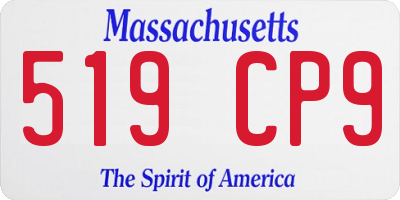 MA license plate 519CP9