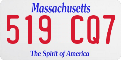MA license plate 519CQ7
