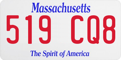MA license plate 519CQ8