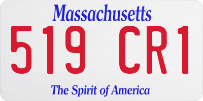MA license plate 519CR1
