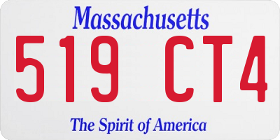 MA license plate 519CT4