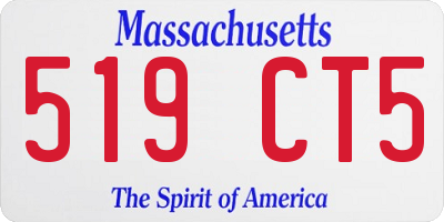 MA license plate 519CT5