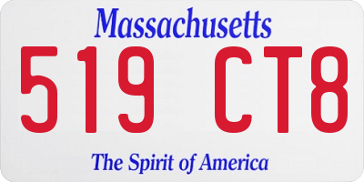 MA license plate 519CT8