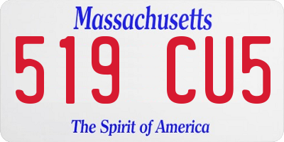 MA license plate 519CU5