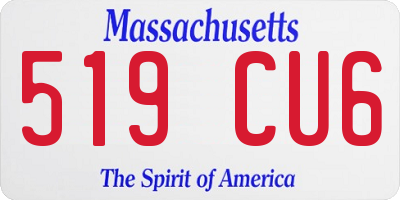 MA license plate 519CU6