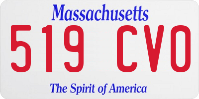 MA license plate 519CV0