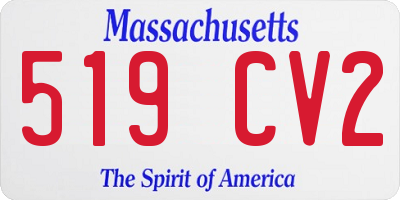 MA license plate 519CV2