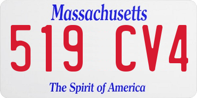 MA license plate 519CV4