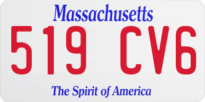 MA license plate 519CV6