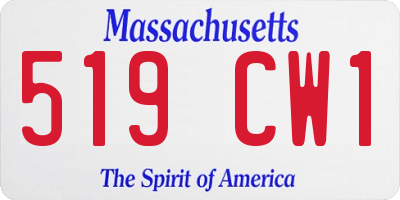 MA license plate 519CW1