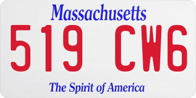 MA license plate 519CW6
