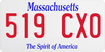 MA license plate 519CX0