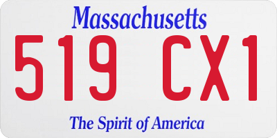 MA license plate 519CX1
