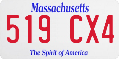 MA license plate 519CX4