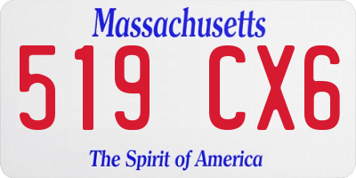 MA license plate 519CX6