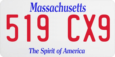 MA license plate 519CX9