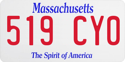 MA license plate 519CY0