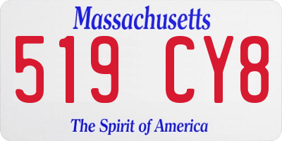MA license plate 519CY8