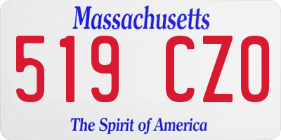 MA license plate 519CZ0