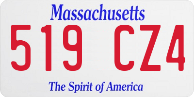 MA license plate 519CZ4
