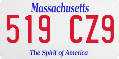 MA license plate 519CZ9
