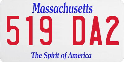 MA license plate 519DA2
