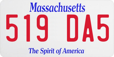 MA license plate 519DA5