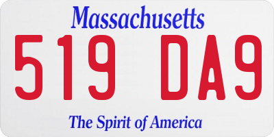 MA license plate 519DA9