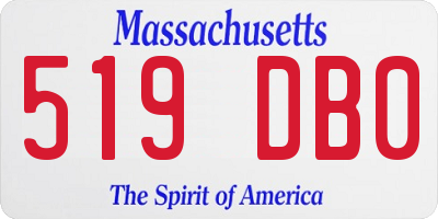 MA license plate 519DB0