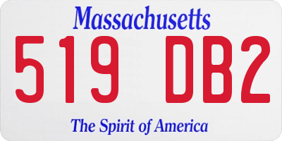 MA license plate 519DB2