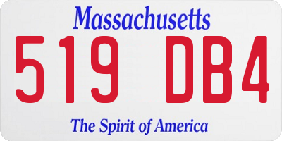 MA license plate 519DB4