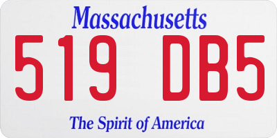 MA license plate 519DB5