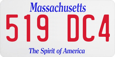 MA license plate 519DC4