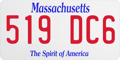 MA license plate 519DC6