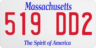 MA license plate 519DD2