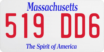 MA license plate 519DD6