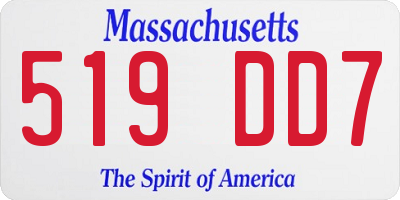 MA license plate 519DD7