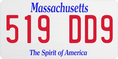 MA license plate 519DD9