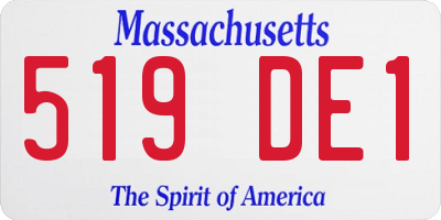 MA license plate 519DE1