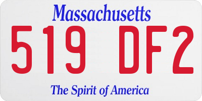 MA license plate 519DF2