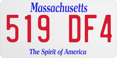 MA license plate 519DF4